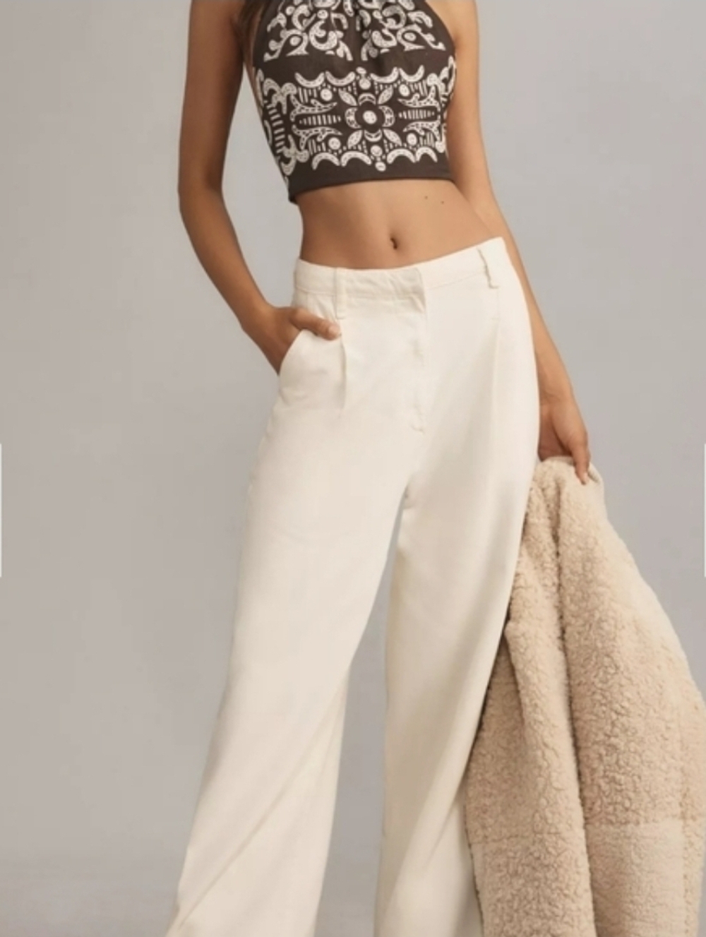 Anthropologie Forever That Girl Bandana Tie Back Halter Top Festival Boho Linen